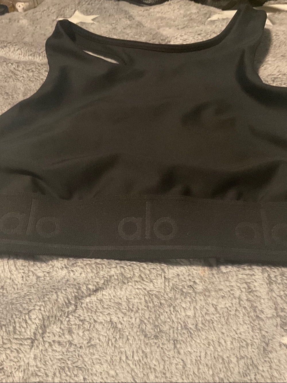 ALO Yoga Black Crop Sports Bra Tank
